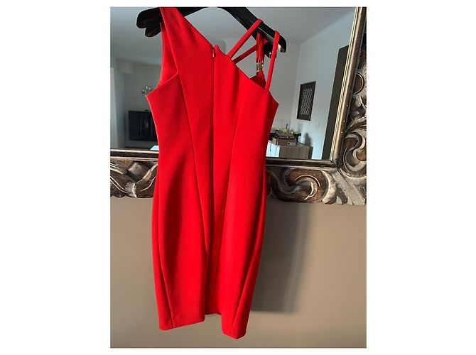 Abito Versace Rosso con Spalline Intrecciate - vista 3