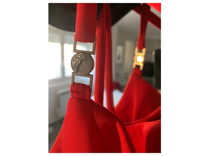 Abito Versace Rosso con Spalline Intrecciate - vista 4