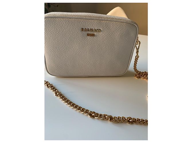 Borsa Balmain reversibile in pelle bianca Bianco - vista 2