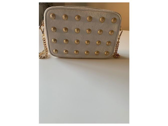 Borsa Balmain reversibile in pelle bianca Bianco - vista 3