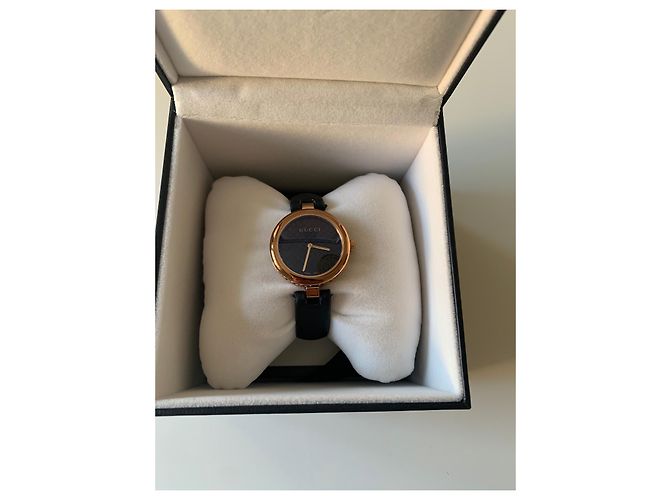 Orologio Gucci Pelle Nera Quadrante Placcato Oro Nero - vista 2