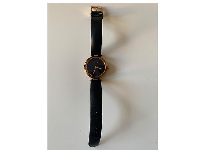 Orologio Gucci Pelle Nera Quadrante Placcato Oro Nero - vista 4