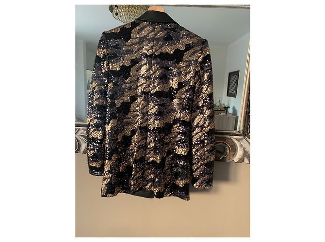 Giacca blazer Bcbg Max Azria nera con paillettes oro Nero - vista 2