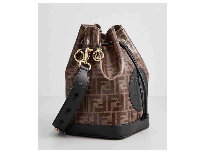Mon Tresor FENDI BORSA A TRACOLLA IN TELA MY TREASURE - MARRONE - vista 2