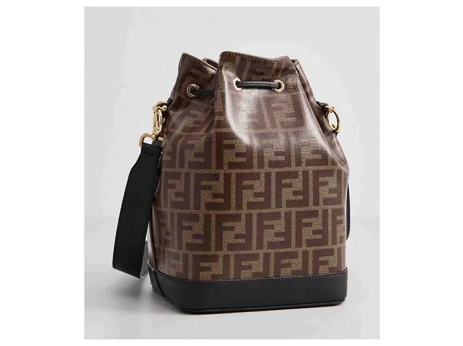 Mon Tresor FENDI BORSA A TRACOLLA IN TELA MY TREASURE - MARRONE - vista 3
