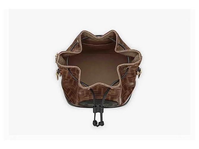 Mon Tresor FENDI BORSA A TRACOLLA IN TELA MY TREASURE - MARRONE - vista 5