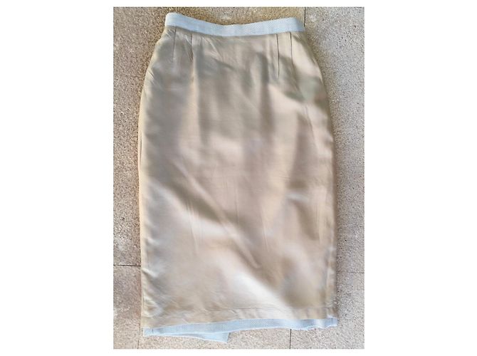 Kenzo Falda T de sarga de mezcla de lana gris claro jaspeado.34-36 - vista 10