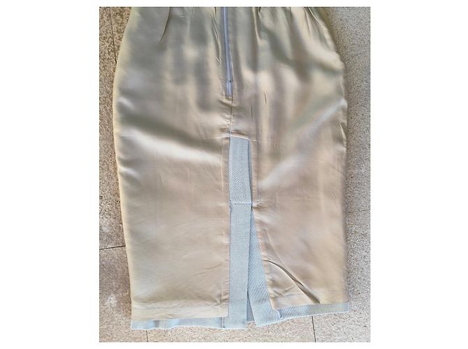 Kenzo Falda T de sarga de mezcla de lana gris claro jaspeado.34-36 - vista 11