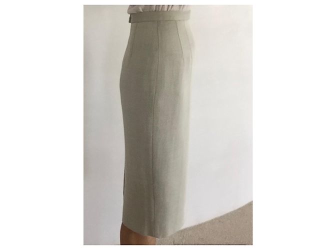 Kenzo Falda T de sarga de mezcla de lana gris claro jaspeado.34-36 - vista 14