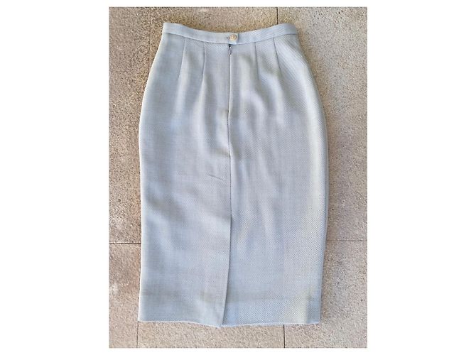 Kenzo Falda T de sarga de mezcla de lana gris claro jaspeado.34-36 - vista 2