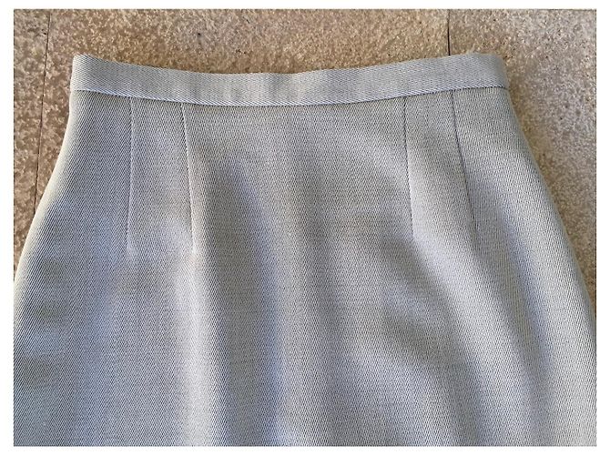 Kenzo Falda T de sarga de mezcla de lana gris claro jaspeado.34-36 - vista 4