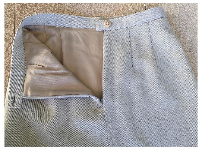 Kenzo Falda T de sarga de mezcla de lana gris claro jaspeado.34-36 - vista 9