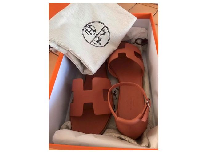 Hermès Santorini Sandalen aus Leder rosa Größe 40 Pink - Ansicht 2