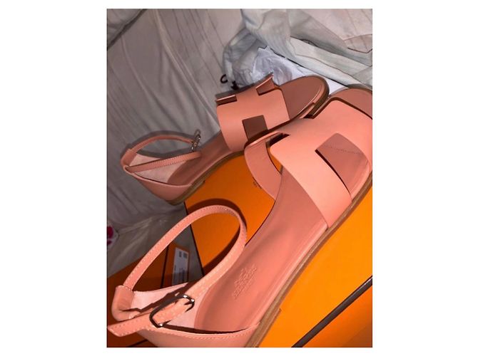 Hermès Santorini Sandalen aus Leder rosa Größe 40 Pink - Ansicht 4