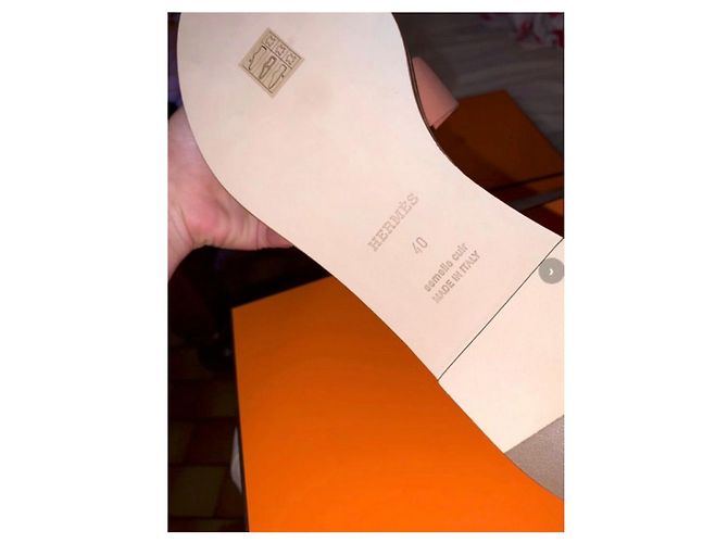 Hermès Santorini Sandalen aus Leder rosa Größe 40 Pink - Ansicht 5