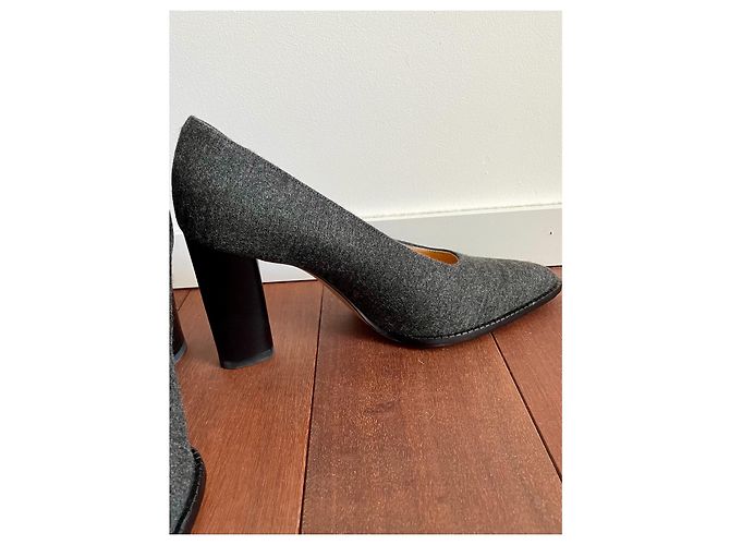 Décolleté Walter Steiger in flanella grigia e pelle 10cm Grigio - vista 4