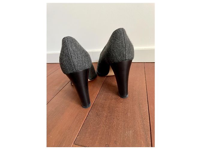 Décolleté Walter Steiger in flanella grigia e pelle 10cm Grigio - vista 5