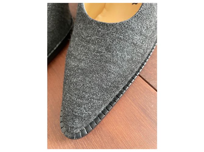 Décolleté Walter Steiger in flanella grigia e pelle 10cm Grigio - vista 7