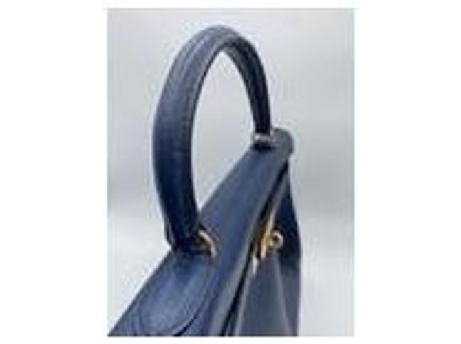 Hermès Kelly 35 Hardware de ouro ,  Com alça de ombro, cadeado e chaves Azul - vista 3
