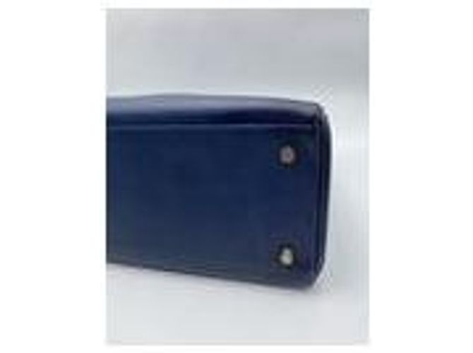 Hermès Kelly 35 Hardware de ouro ,  Com alça de ombro, cadeado e chaves Azul - vista 4