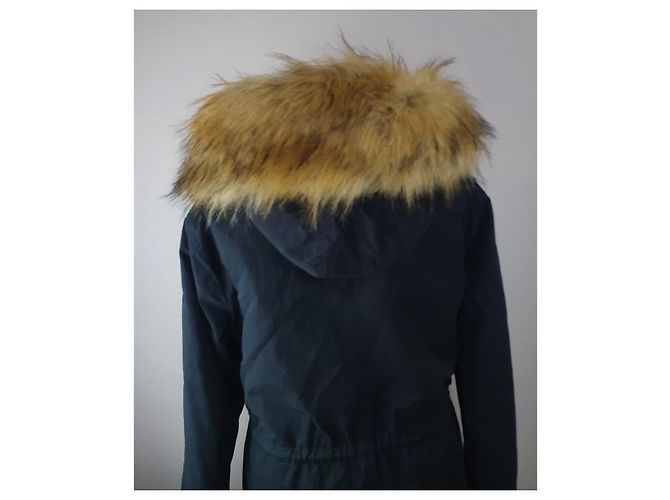 Blonde No.8 giacca parka lunga San Marino 316 blu navy cotone - vista 5