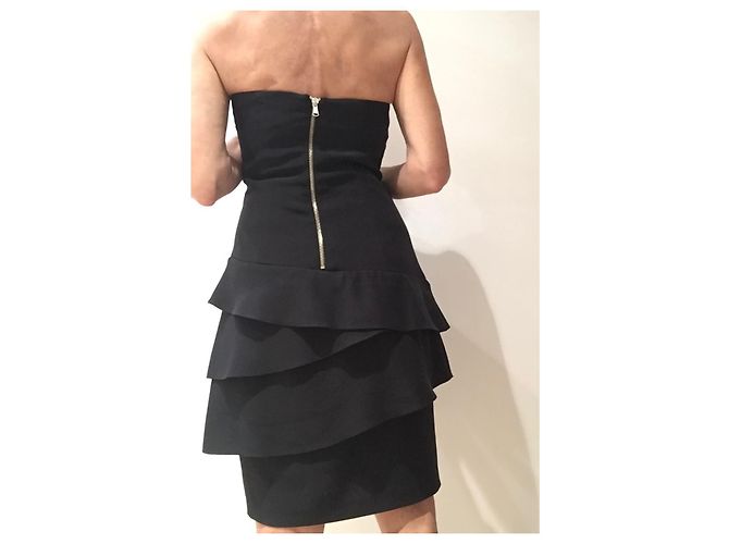 Pinko T schwarzes trägerloses Kleid aus Polyester-Crpe. 36 ( 40 ES) - Ansicht 14