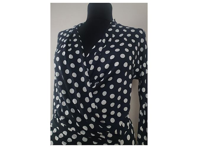 Max Mara Studio Bluse mit Punkten Schwarz Weiß - Ansicht 2