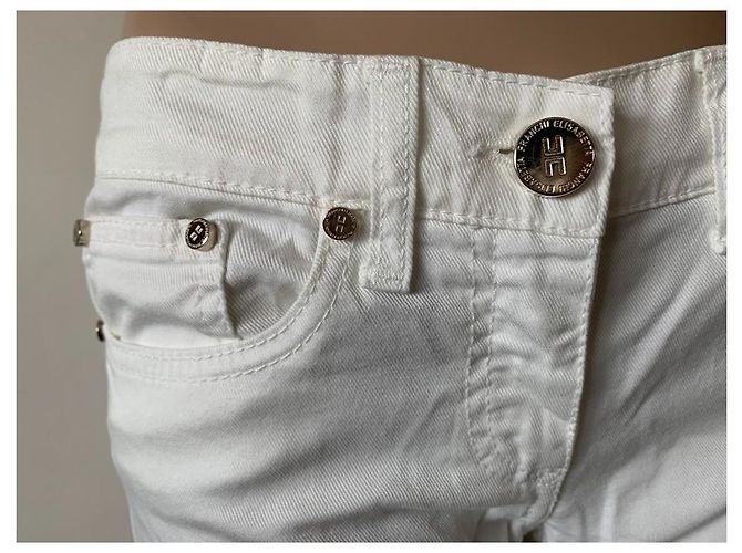 Vaqueros Elisabetta Franchi Blancos de Denim Talla M - vista 2
