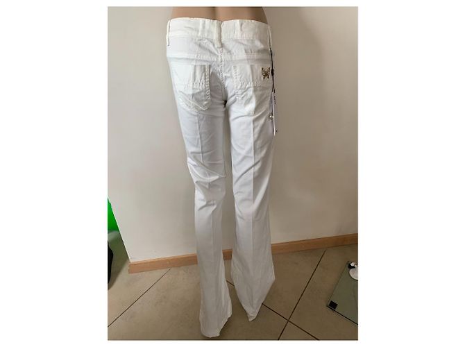 Vaqueros Elisabetta Franchi Blancos de Denim Talla M - vista 3