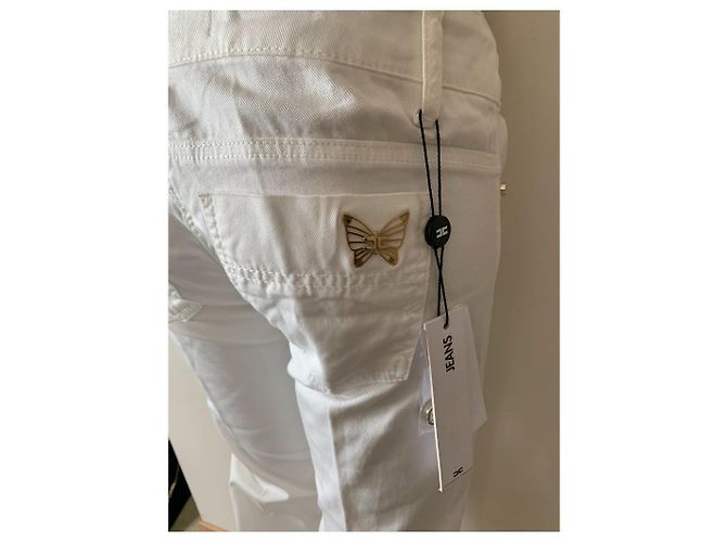 Vaqueros Elisabetta Franchi Blancos de Denim Talla M - vista 4