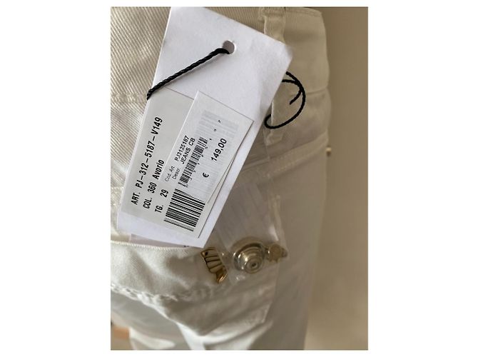 Vaqueros Elisabetta Franchi Blancos de Denim Talla M - vista 5