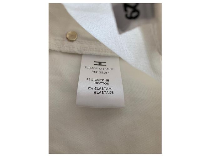 Vaqueros Elisabetta Franchi Blancos de Denim Talla M - vista 8