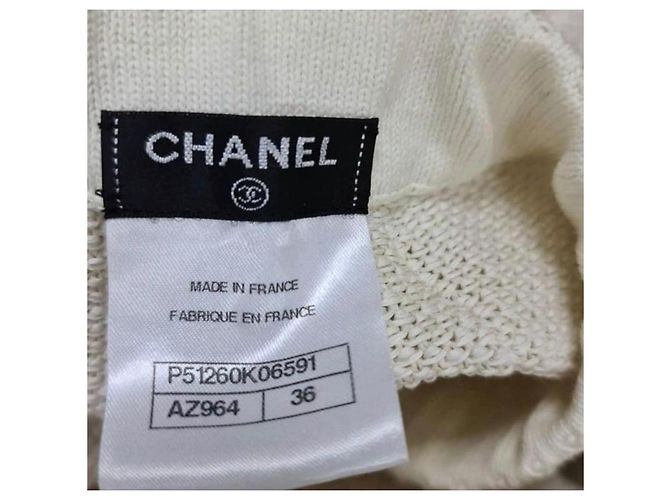 Conjunto de terno Chanel Ivory Knited Bege - vista 7