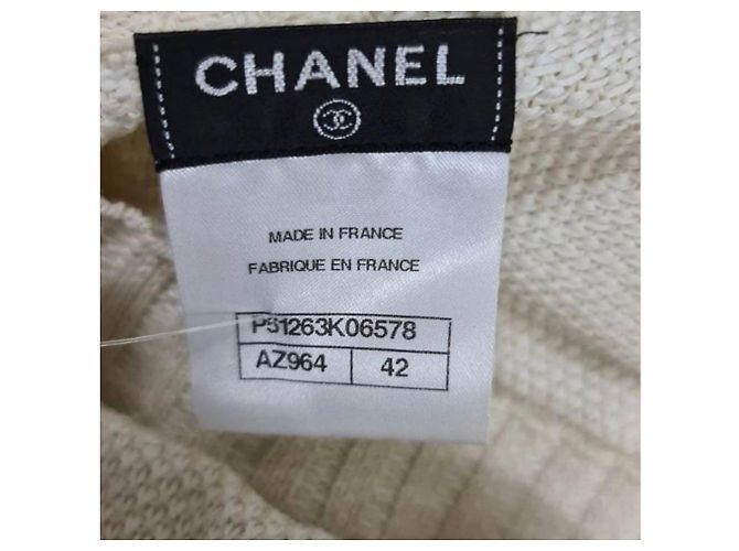 Conjunto de terno Chanel Ivory Knited Bege - vista 9