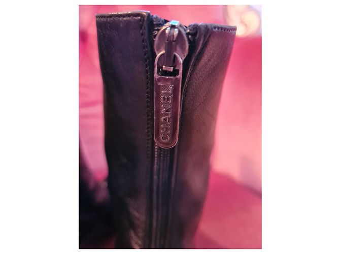 Cambon Stivaletti Chanel in pelle nera Nero - vista 4