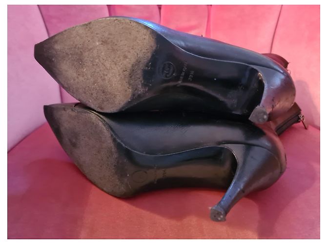 Cambon Stivaletti Chanel in pelle nera Nero - vista 6