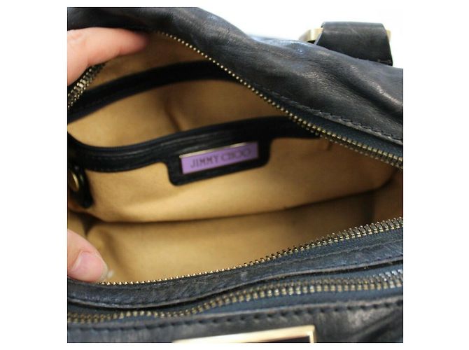 Borsa a mano Jimmy Choo nera e blu Nero Blu navy - vista 4