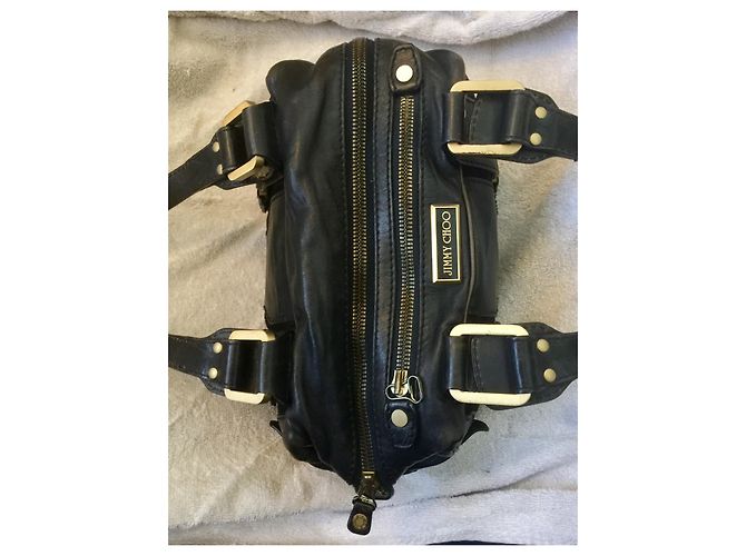 Borsa a mano Jimmy Choo nera e blu Nero Blu navy - vista 9