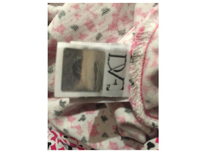 Diane Von Furstenberg DvF New Julian Two Wickelkleid aus Seidengemisch Schwarz Pink Weiß - Ansicht 5