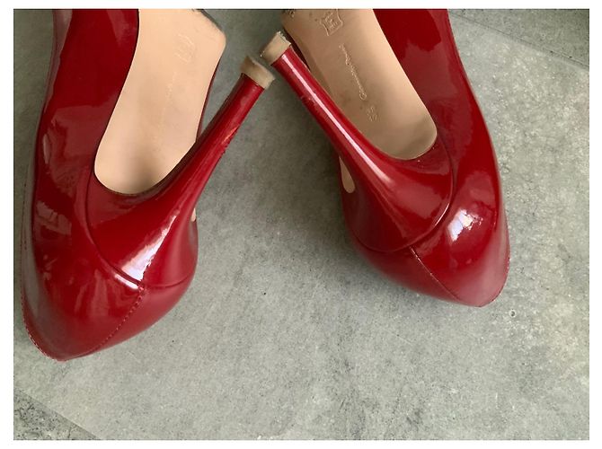 Décolleté in vernice nera Gianvito Rossi Rosso - vista 4