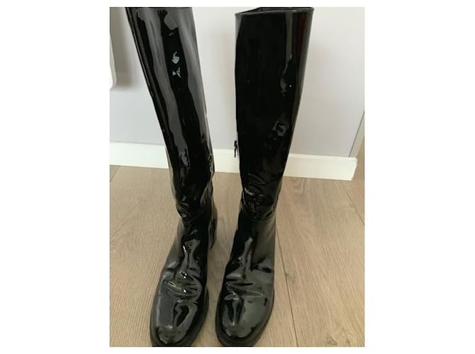 Botas de charol negras de Prada Negro - vista 2