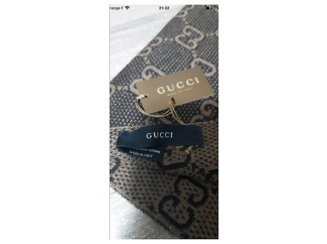 Gucci New Brauner Schal Hellbraun Dunkelbraun - Ansicht 10