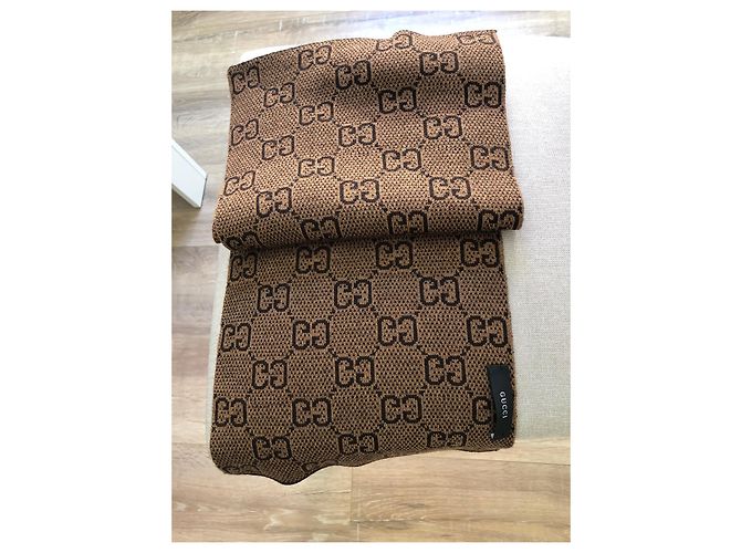 Gucci New Brauner Schal Hellbraun Dunkelbraun - Ansicht 2
