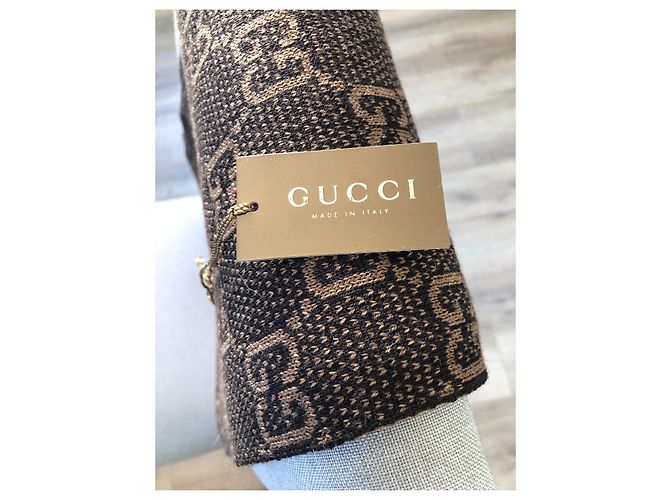 Gucci New Brauner Schal Hellbraun Dunkelbraun - Ansicht 3
