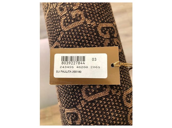 Gucci New Brauner Schal Hellbraun Dunkelbraun - Ansicht 4