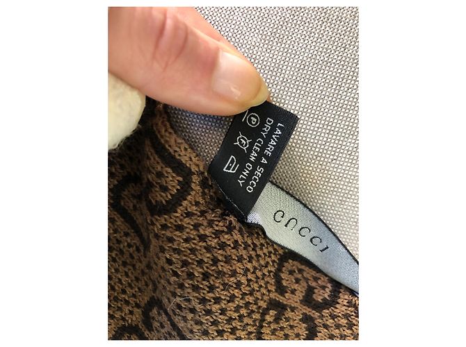 Gucci New Brauner Schal Hellbraun Dunkelbraun - Ansicht 7