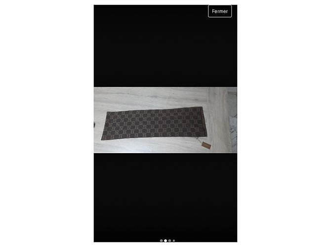 Gucci New Brauner Schal Hellbraun Dunkelbraun - Ansicht 8