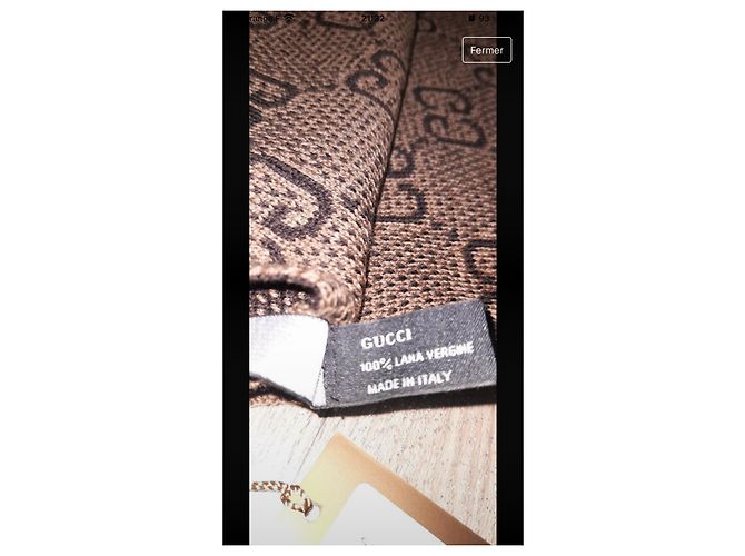 Gucci New Brauner Schal Hellbraun Dunkelbraun - Ansicht 9