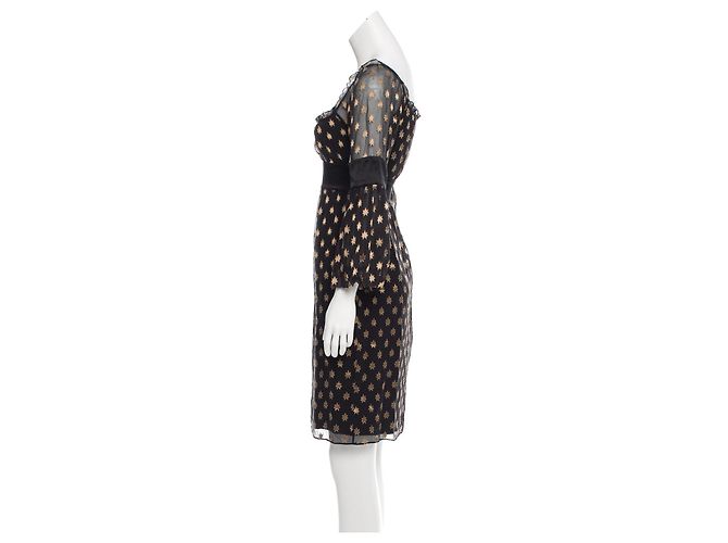 Diane Von Furstenberg Abito DvF Genie nero con stelle dorate - vista 3