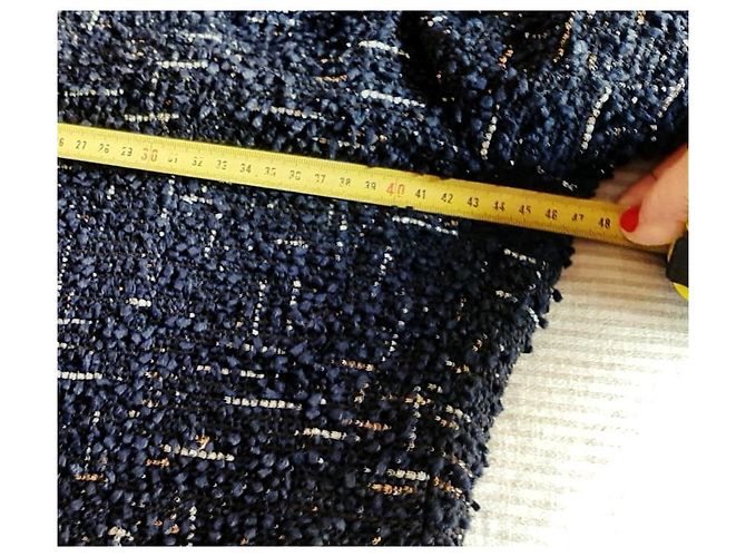 Chanel Jacke Tweed / Perlen Schwarz Silber Kupfer Marineblau - Ansicht 10
